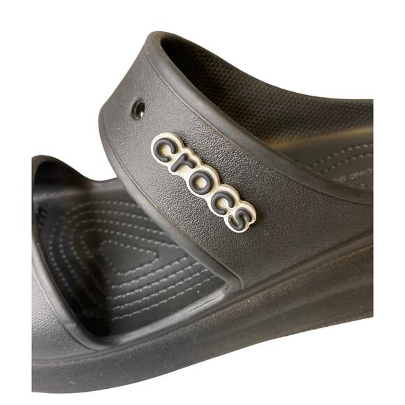 CROCS Iconic Crush Sandal Shoe Black Unisex Sz M7/W9 Platform Chunky Slide - Picture 8 of 11